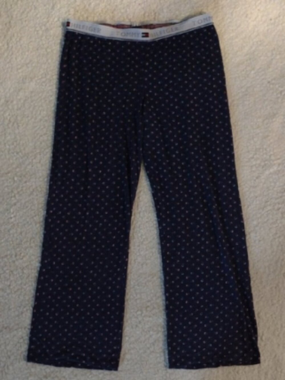 Tommy Hilfiger Size Medium Pajama Pants Rose Flower Floral Patterned Navy